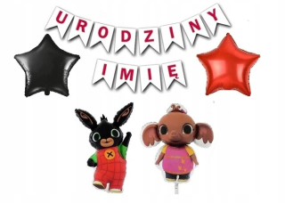Balóny na párty - Fólie balóny Rabbit Bing Sula Birthday set