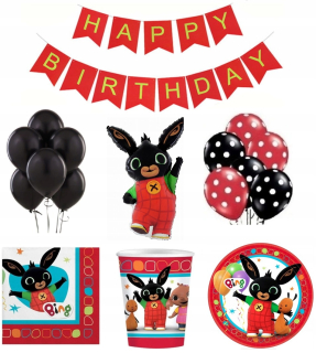 Balóny na párty - Balóny fólie Rabbit Bing Set Narodeniny Banner