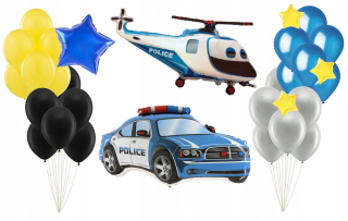 Balóny na párty - Balóny Lego Mesto Policajné vrtuľník Auto