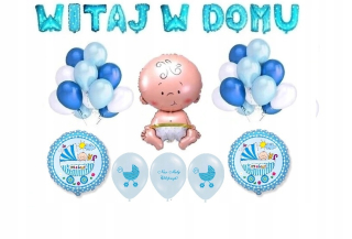 Balóny na párty - Balóny Hello At Home Baby Boy Set