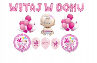 Balóny na párty - Balloons Dobrý deň, domáce narodenie baby girl set