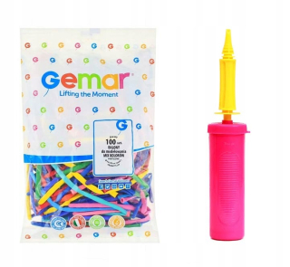 Balóny na párty - Bomby na vanie Gemara Pastel Mix Q260 + Pump