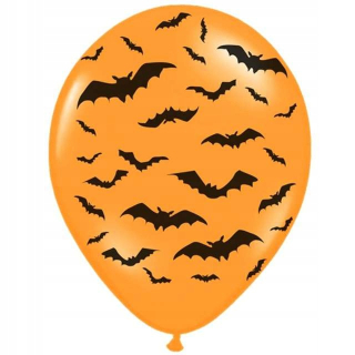 Balóny na párty - Halloween balóny oranžové netopiere 50 ks