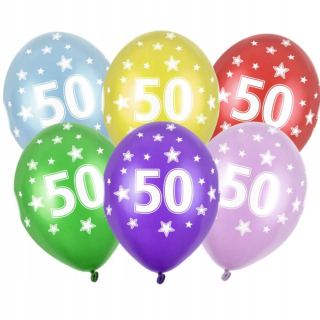 Balóny na párty - Narodeninové balóny 36 cm ČÍSLO 50 rokov narodeniny x50