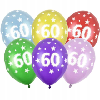 Balóny na párty - Narodeninové balóny 36 cm ČÍSLO 60 rokov narodeniny x50