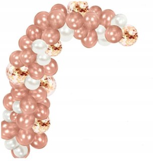 Balóny na párty - Narodeniny balóniky Girland Arch Rose zlaté 130 kusov
