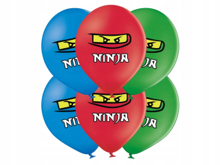 Balóny na párty - Balóniky s Ninja vytlačiť 50 ks 37 cm
