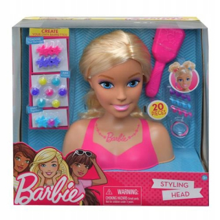 Barbie blond hlava na česanie česanie 20 EL