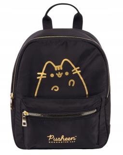 Jednokomorový školský batoh Pusheen St. Majewski čierna, Odtiene žltej a zlatej 8 l