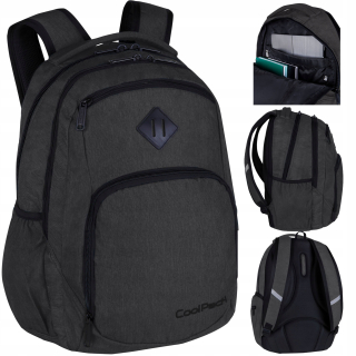 CoolPack viackomorový školský batoh, čierny, 30 l