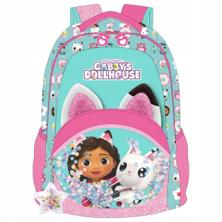 Viackomorový školský batoh Cat's House Gabi Kids Euroswan Odtiene ružovej