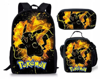 Pokemon Neznačkový viackomorový školský batoh Shades of blue 1 l