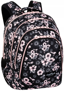 CoolPack viackomorový školský batoh, čierny, odtiene ružovej, 28 l
