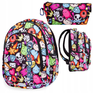 CoolPack viackomorový školský batoh, čierny, Odtiene zelenej, Viacfarebný, 23 rokov