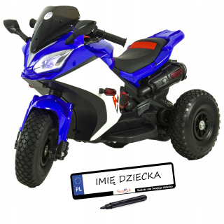 Detská motorka na batérie + nafukovacie kolesá + Koža + LED diódy