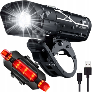 Osvetlenie na bicykel Alogy Predná a zadná cyklistická lampa 400 lm USB