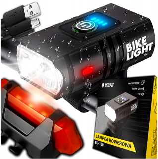 Svetlo na bicykel Exquvish Bicycle Light predné zadné svetlo na bicykel 1000 lm batéria