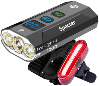 Spectre ProLight2 svetlo na bicykel 1200 lm USB + svetlo na bicykel Spectre YQ-Y19 120 lm batéria