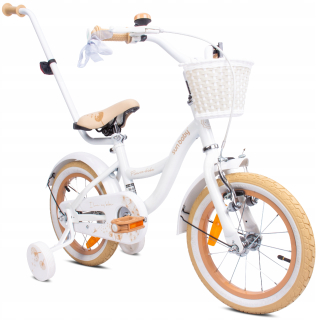 Detský bicykel Sun Baby Flower 14" béžová, biela
