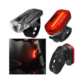 Zadné LED svetlo na bicykel NEXELO reflektor + osvetlenie na bicykel Nexelo Batéria NEXELO