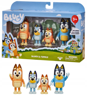 Figúrka - Bluey Blue Figurka sada 4 bingo