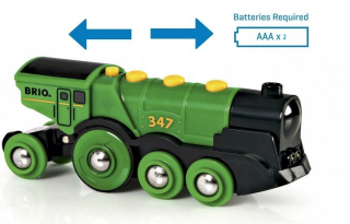 Dráha pre deti, stavebnica - BRIO - Klasická batéria Locomotive - Zelená 3