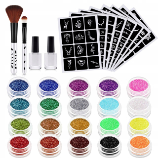 Glitter tetovacia sada pre deti 20 tub