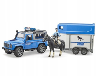 Polícajné autíčko - Bruder 02588 Polícia s prívesom pre kone figúrky