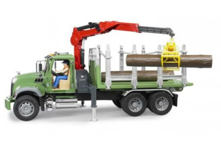 Tatra, nákladné auto - Bruder 02824 Mack s prívesom žeriavom a kufre