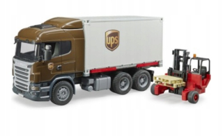 Tatra, nákladné auto - Bruder 03581 Scania R Kurier UPS s výťahom