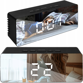 Hodiny do detskej izby - Budík hodinky hodiny alarm teplomer zrkadlo 4v1