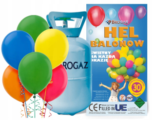 Balóny na párty - Valec s héliom set 30 balóny stuha hélium 0,25m3