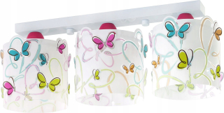 Luster do detskej izby - Butterfly 3-bodové stropné svietidlo 62143 DALBER