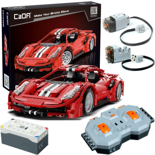 Stavebnica, slamky - Bloky CADA RC ovládané červené športy Auto 1126e