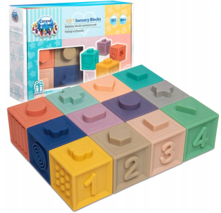 Zvukova hračka - Canpol Soft Zmyslové Blocks sada 12 ks