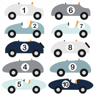 Detské samolepky na stenu - Autá autá, autá, auto, steny samolepky