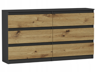 Mobene Moderná komoda 140 x 30 x 77cm antracitová matná
