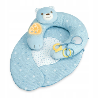 Vzdelávacia podložka pre deti - Chicco zásuvka s vankúš Mat 3v1 blue