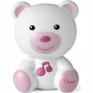 Nočná lampa do detskej izby - Chicco nočná lampa Bear 2v1 s hudobným poli 14 cm