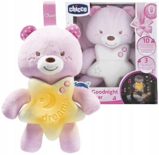 CHICCO DOBRÁ NOVÁ MEDVEDOVÁ PLUSHOVÁ LAMPA + LULLS