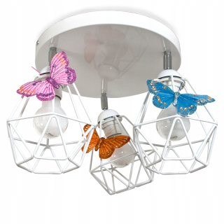 Luster do detskej izby - Zaujímavý 3 White Butterfly stropné svietidlo - môžete LED