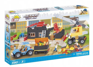 Stavebnica Cobi - Cobi Building Blocks Action Town Square Stavebné Traktor Crane