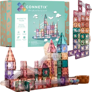 Connetix Builder Magnetic Blocks Pastel Ball Run Kulodrom 106 El.