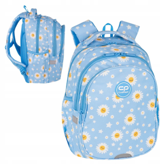 CoolPack viackomorový školský batoh biely, Odtiene modrej, Odtiene žltej a zlatej 21 l