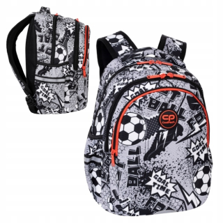 CoolPack viackomorový školský batoh, čierny, Odtiene sivej a striebornej, 21 l