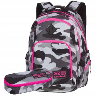 Školský batoh - Coolpack batoh ceruzky puzdro camo dievčatá