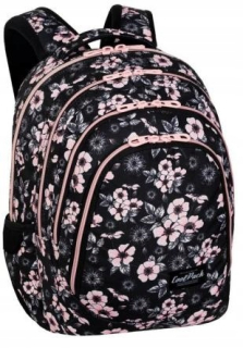 CoolPack viackomorový školský batoh, čierny, odtiene ružovej, 28 l