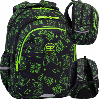 CoolPack viackomorový školský batoh, čierny, Odtiene zelenej, 21 rokov