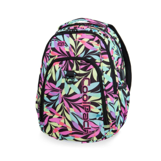 CoolPack viackomorový školský batoh, čierny, Odtiene ružovej, Odtiene zelenej, 27 l