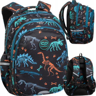 CoolPack viackomorový školský batoh čierny, Odtiene modrej, Odtiene oranžovej, Viacfarebné 21 l